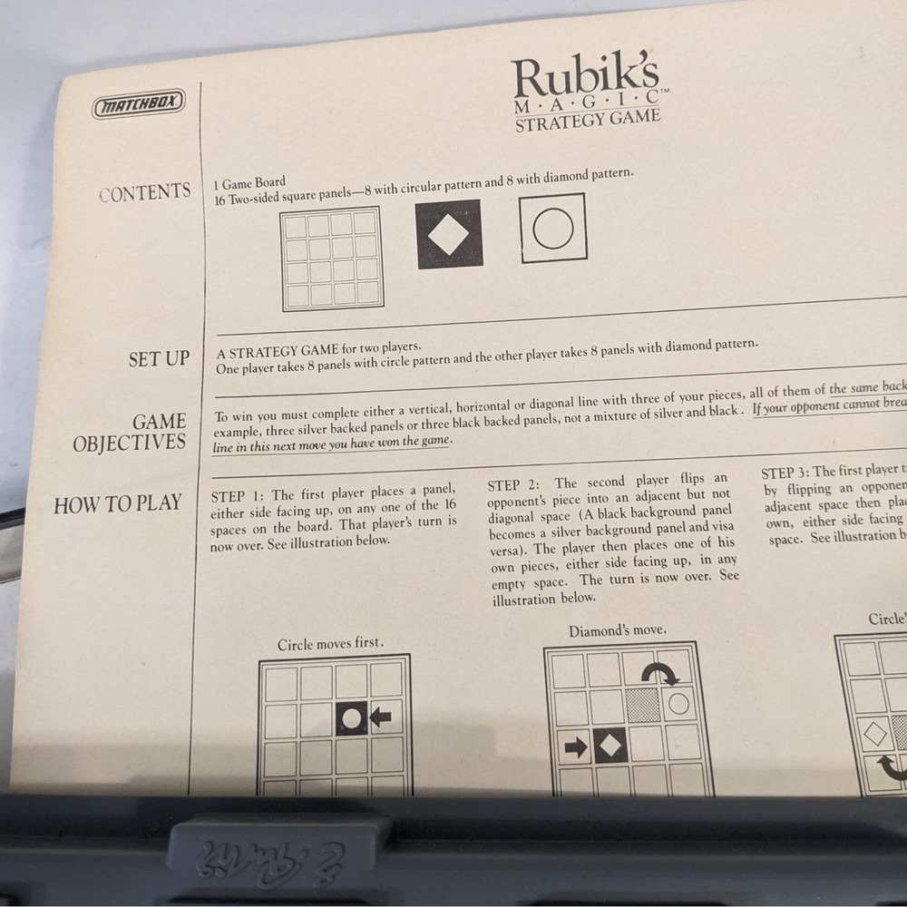 Vtg 1986 Rubik's Magic Strategy Game Matchbox Erno Rubik Complete 8350 Complete - Picture 8 of 8
